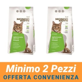 MINIMO 2 CONFEZIONI - Mondo Baffo Lettiera Agglomerante Fine Ultimate Formato Profumo Limone  7,5 Kg per Gatto