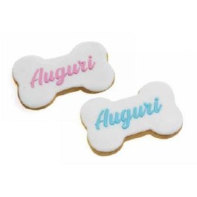 La Dolce Vita Biscotto Piccolo a Forma di Osso Con Scritta Auguri Colori Assortiti