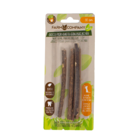 Farmcompany Green Bastoncini Matatabi 100% Naturale Utili alla Pulizia Dentale Gioco Per Gatti Lunghezza 12Cm Pack da 5 Pezzi 