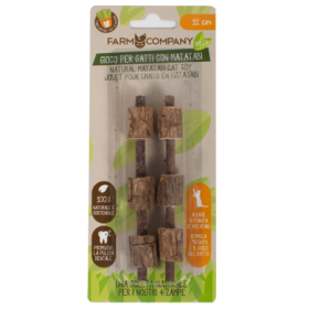 Farmcompany Green Spiedino di Matatabi 100% Naturale Utili alla Pulizia Dentale Gioco Per Gatti Lunghezza 12Cm Pack da 2 Pezzi 