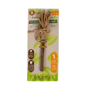Farmcompany Green Scopa In Canapa e Matatabi 100% Naturale Utili alla Pulizia Dentale Gioco Per Gatti Lunghezza 16 Cm