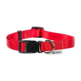 FarmCompany Collare Regolabile in Nylon Anti Inceppamento in Finitura Satinata Colore RossoTaglia M Misura 20mmx30-50cm