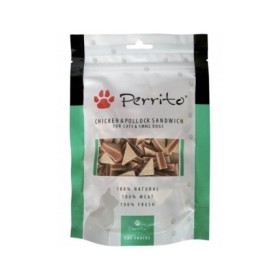 Perrito Snack Sandwich Con Pollo e Merluzzo Per Cani e Gatti di Piccola Taglia Bustina da 100 Gr