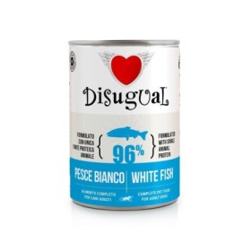 DISUGUAL Dog Mono Gusto Pesce Bianco Alimento Umido Completo per Cane Formato 400 g