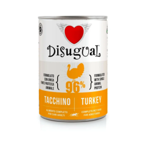DISUGUAL Dog Mono Gusto Tacchino Alimento Umido Completo per Cane Formato 400 g