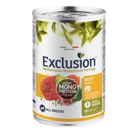 Exclusion Mediterraneo Adult Gusto Manzo Alimento Umido Completo per Cani Adulti di Tutte le Taglie Formato 400 g