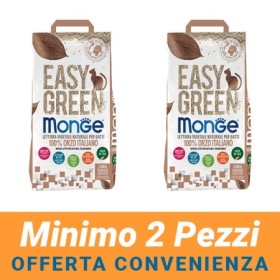 MINIMO 2 CONFEZIONI - Monge Easy Green Gusto Orzo Lettiera Vegetale Ecologica per Gatto Formato 10 L