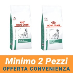 MINIMO 2 CONFEZIONI - Royal Canin Cane Satiety Weight Mangement Veterinary Crocchette Dietetiche per Cani Sacco da 1,5 Kg
