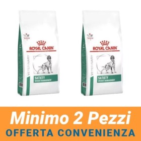 MINIMO 2 CONFEZIONI - Royal Canin Cane Satiety Weight Mangement Veterinary Crocchette Dietetiche  per Cani  Sacco da 6 Kg