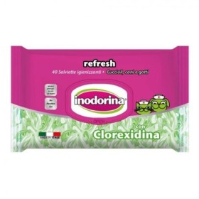 Inodorina Salviette Gusto Clorexidina Funzione Igienizzante e Detergente Profondo per Cani e Gatti Formato 40 pz