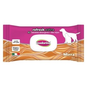 Inodorina Salviette Gusto Mirra Funzione Igienizzante e Deodorante per Cani e Gatti Formato 40 pz