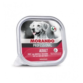 Morando Migliorcane Paté Gusto Anatra e Tacchino Alimento Umido Completo per Cane Adulto Media Grande Taglia Formato 300 g