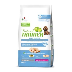Natural Trainer Baby Starter Cane Con Carni Bianche Crocchette Cibo Secco Completo per cuccioli  in svezzamento da 1,5 Kg