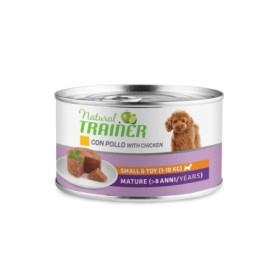 Natural Trainer Dog Small & Toy Gusto Pollo e Riso Alimento Umido Completo per Cane Adulto 8+ Formato 150 g