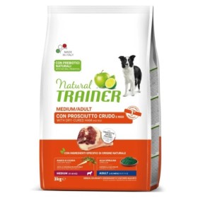 Natural Trainer Cane Mantenimento Medium Adult Gusto Prosciutto Crocchette per Cani Adulti di Taglia Media Sacco 3 Kg