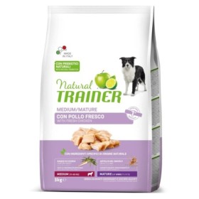 Natural Trainer Cane Mantenimento Mature Gusto Pollo Crocchette per Cani Senior di Taglia Media Età Anni 7+ Sacco 3 Kg