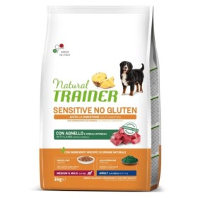 Natural Trainer Cane Sensitive No Gluten M&M Adult Agnello Crocchette Senza Glutine Cani Adulti Taglia Media /Grande Sacco 3 kg 