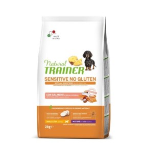 Natural Trainer Cane Sensitive No Gluten Set Mature Salmone Crocchette Senza Glutine per Cani Piccola Taglia /Senior Toy 2kg 
