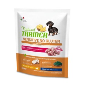 Natural Trainer Cane Sensitive No Gluten Coniglio Crocchette Senza Glutine per Cani Adulti Senior Toy e di Piccola Taglia 800gr