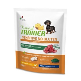 Natural Trainer Cane Sensitive No Gluten Agnello Crocchette Senza Glutine per Cani Adulti Senior Toy e di Piccola Taglia 800gr