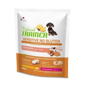 Natural Trainer Cane Sensitive No Gluten Puppy Salmone Crocchette Senza Glutine Cani Cuccioli Toy e di Piccola Taglia 800 gr