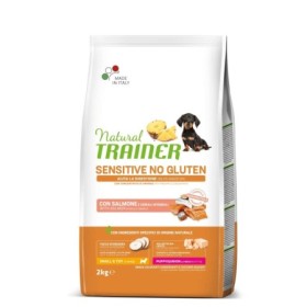 Natural Trainer Cane Sensitive No Gluten Puppy Salmone Crocchette Senza Glutine per Cani Cuccioli Toy/Piccola Taglia Sacco 2 Kg