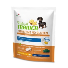 Natural Trainer Cane Sensitive No Gluten Adult Uovo/Ananas Crocchette Senza Glutine per Cani Piccola Taglia/Senior Toy 800 gr