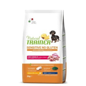 Natural Trainer Cane Sensitive No Gluten Adult Coniglio Crocchette Senza Glutine per Cani di Piccola Taglia/Senior Toy 2 kg 
