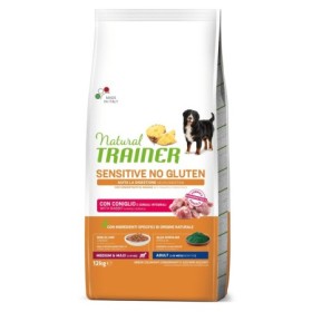 Natural Trainer Cane Sensitive No Gluten M&M Adult  Coniglio Crocchette Senza Glutine Cani Adulti Taglia Media/Grande 3 kg 