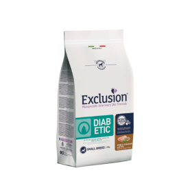 Exclusion Cane Monoprotein Veterinary Diet Diabetic Adulto Small Maiale,Sorgo,Piselli per Cani con  Diabete Mellito Sacco 2 kg