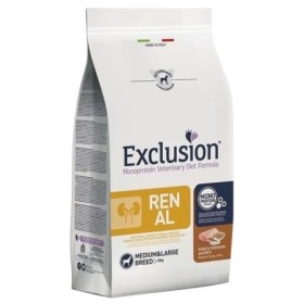 Exclusion Veterinary Diet Renal Dog Medium/Large Maiale/SorghumRiso Cibo Secco Dietetico per Cane Adulto 2 kg