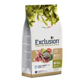 Exclution Mediterraneo Monoproteico Cane Adult Small Breed Noble Grain Gusto Agnello Crocchette per Cani Adulti Sacco 2 kg