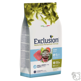 Exclusion Mediterraneo Gusto Tonno Alimento Secco Completo per Cucciolo di Cane Taglia Piccola Formato 500 g