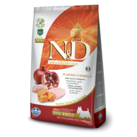 Farmina N&D Dog Adult Mini Gusto Zucca, Pollo e Melograno Crocchette per cani Adulti di Piccola Taglia Sacco 2,5 kg