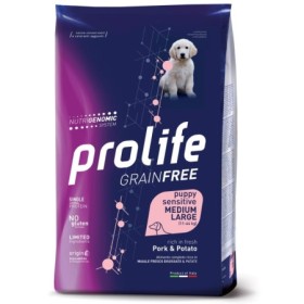 Prolife Dog Grain-Free Sensible Puppy Gusto Maiale Alimento Umido Completo per Cuccioli di Taglia Media Formato 2,5 kg