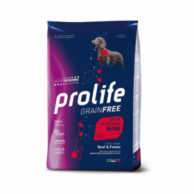 Prolife Dog Grain Free Sensible Manzo Patate Mini Cibo Secco Completo per Cane Adulto Piccola Taglia 2kg