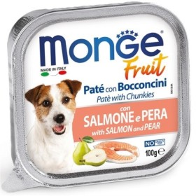 Monge FRUIT Gusto Salmone e Pera Alimento Umido Completo per Cane Formato 100 g