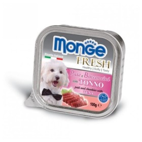 Monge Fresh Vaschetta Gusto Tonno Alimento Umido Completo per Cane Formato 100 g
