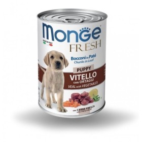 Monge Fresh Puppy Gusto Vitello con Ortaggi Alimento Umido Completo per Cuccioli Formato 400 g