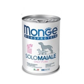 Monge Monoproteico 100% Solo Maiale Alimento Umido Complementare per Cane Adulto Formato 400 g