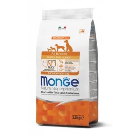 Monge Natural Superpremium Puppy All Breeds Gusto Anatra,Riso,Patate Crocchette Alimento Secco Completo per Cani Sacco 2,5 Kg