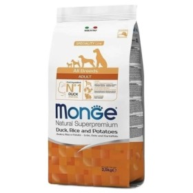 Monge Natural Superpremium All Breeds Adult Gusto Anatra,Riso Patate Crocchette Alimento Secco per Cani Adulti Sacco 2,5 kg