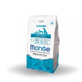 Monge Natural Superpremium All Breeds Hypoallergenic Salmone Tonno Alimento Secco Dietetico per Cane Adulto Formato 2,5 kg