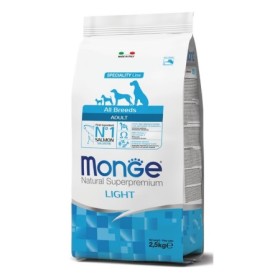 Monge Natural Superpremium Light Cane Gusto Salmone e Riso Crocchette Alimento Secco Completo per Cani Sacco 2,5 Kg