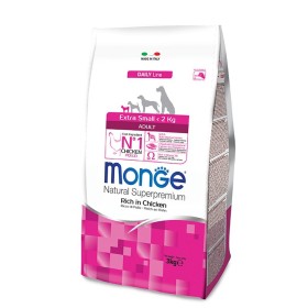 Monge Natural Superpremium Cane Adulto Extra Small Gusto Pollo Crocchette per cani adulti di taglia mini/toy Sacco 3 Kg