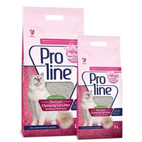 Proline Lettiera Agglomerante In Bentonite al Profumo di Talco Baby Powder Per Gatti Confezione da 5 Litri