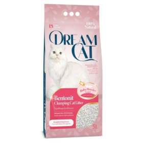 Dream Cat Lettiera al Profumo di Talco Baby Powder Per Gatti Confezione da 5 Litri