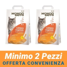 MINIMO 2 CONFEZIONI - Mondo Baffo Lettiera Agglomerante Fine Formato 7,5 Kg per Gatto