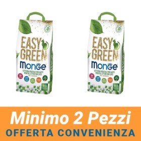 MINIMO 2 CONFEZIONI - Monge Lettiera Vegetale Easy Green Ecologica Lettiera Biodegradabile per Gatti Furetti e Rettili 10 Lt
