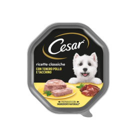 Cesar Ricette Classiche Con Pollo e Tacchino  Cibo Umido per Cani Vaschetta 150 gr